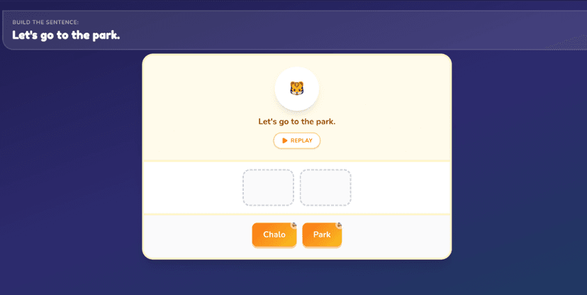Sentence Scramble: Let's go to the park.